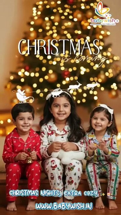 Babywish Christmas Special Nightsuit – Soft Cotton Santa Print Baby Sleepwear 🎄