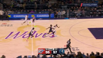Gilgeous-Alexander sent flying out of bounds by Edwards