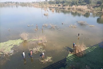 ढूंढ नदी में युवाओं की जान पर भारी मछलियों का लालच