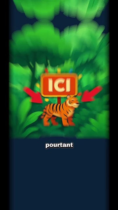Comment un tigre orange se fond dans une jungle verte ? #tigre #couleur #animaux #nature #humour