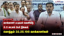 வாக்காளர் பட்டியல் வெளியீடு, 6.5 லட்சம் பேர் நீக்கம் மொத்தம் 32,25,198 வாக்காளர்கள்