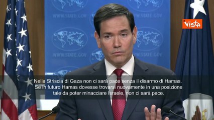 Il Segretario di Stato Usa Rubio: Nessuna pace a Gaza senza il disarmo di Hamas
