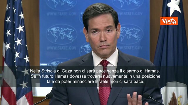 Il Segretario di Stato Usa Rubio: Nessuna pace a Gaza senza il disarmo di Hamas