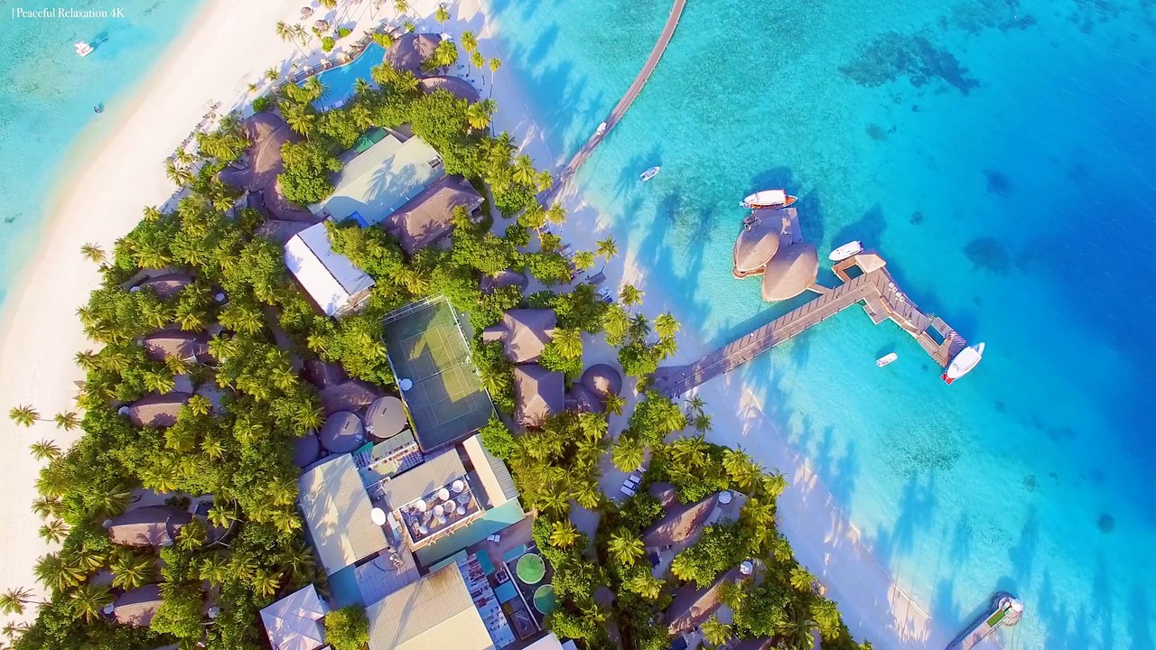 FLYING OVER MALDIVES 4K UHD - Relaxing Music Along With Beautiful Nature Videos - 4K UHD TV