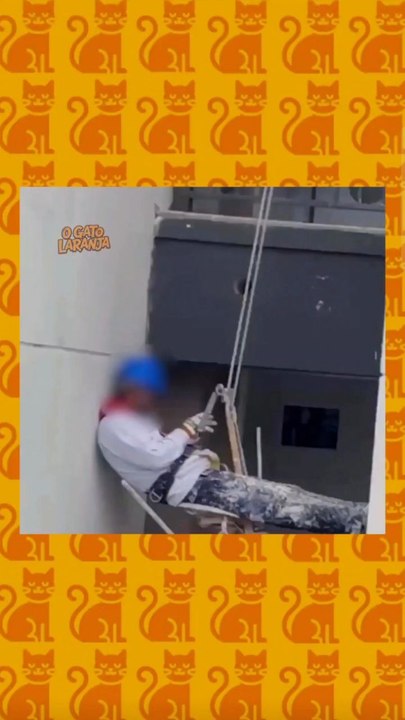 Pintor de prédios viraliza ao ser flagrado relaxando nas alturas em São Paulo