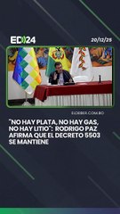 El presidente Rodrigo Paz defendió la continuidad del Decreto Supremo 5503