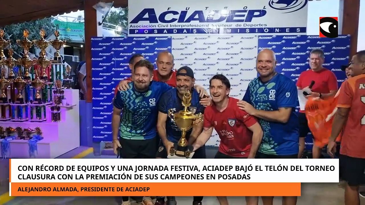 Con récord de equipos y una jornada festiva, ACIADEP bajó el telón del Torneo Clausura con la premiación de sus campeones en Posadas