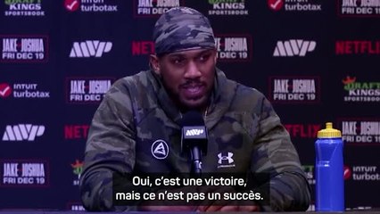 Boxe - Joshua après son K.O. face à Jake Paul : "C'est une victoire, pas un succès"