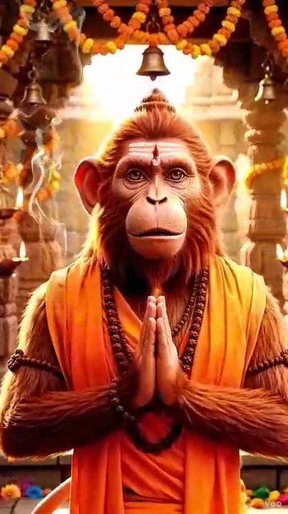“जब बंदर ने भगवा पहना… तब समझ आया भक्ति क्या होती है 🙏”