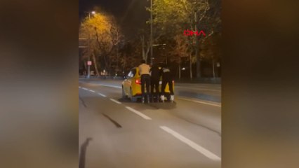 Maltepe'de patenli 3 kişinin tehlikeli yolculuğu kamerada
