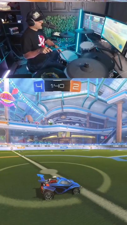 Voilà comment je joue à Rocket League avec une batterie.