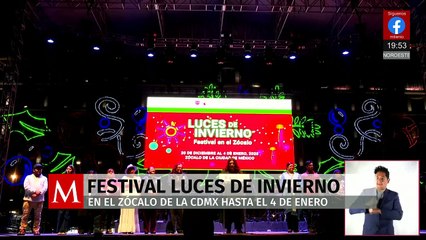 Inauguran Festival Luces de Invierno en el Zócalo de la Ciudad de México