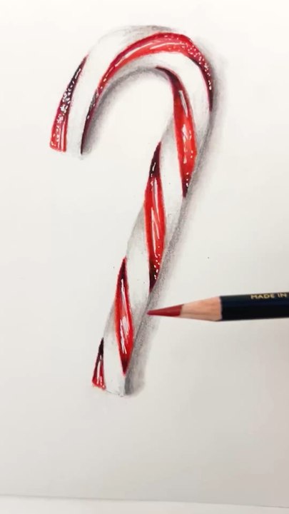 Comment dessiner facilement un sucre d’orge réaliste avec les crayons de couleur 🎄