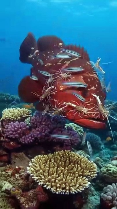 Giant fish carrying shrimp
