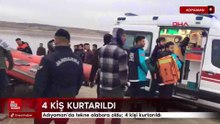 Adıyaman'da tekne alabora oldu; 4 kişi kurtarıldı