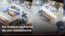 Entregador escapa por segundos de caminhão desgovernado em SP