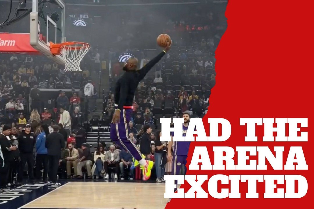 LeBron James floats in Los Angeles with a monster dunk