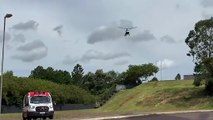 Vítima socorrida na BR-369 em Corbélia é trazida de helicóptero a Cascavel