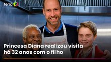 Príncipe William cozinha com George para ajudar pessoas sem-teto e relembra ida ao local com a mãe