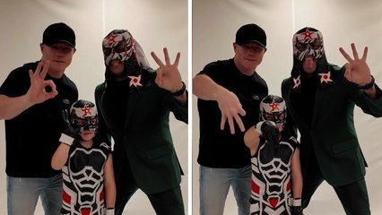 Canelo presume encuentro con Penta Zero Miedo; hijo del boxeador se viste igual que el luchador