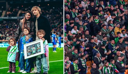 Sergio Canales recibe emotivo homenaje en el Real Betis; así se desborda la afición por el jugador de Rayados