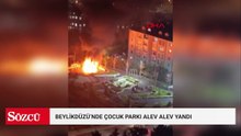 Çocuk parkı alev alev yandı