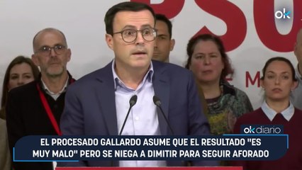 El procesado Gallardo asume que el resultado "es muy malo" pero se niega a dimitir para seguir aforado