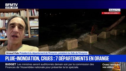 Pluie-inondation: "Nous avons des gros cumuls", constate Arnaud Viala, président du département de l'Aveyron