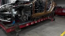 Tesla Model 3 currently on a Celette Sevenne frame machine
