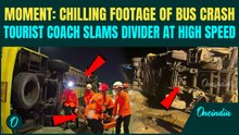 BREAKING: HORRIFIC Bus Crash in INDONESIA on Cam | Tourist Bus Lost Control, SLAMS Into Divider