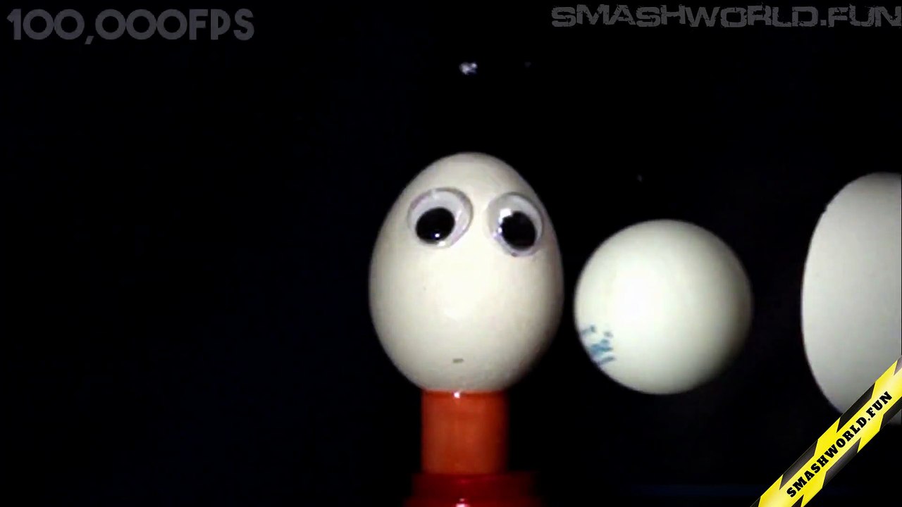 Ping pong ball hitting egg