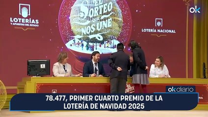 78477, primer cuarto premio de la Lotería de Navidad 2025