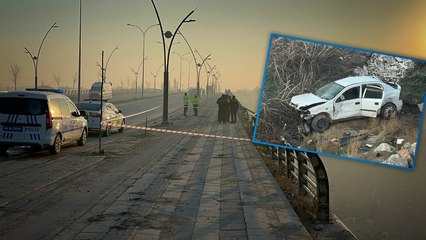 Malatya Kuzey Kuşak Yolu’nda feci kaza: Köprüden uçan araçta 1 ölü