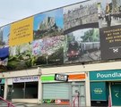 Huge photographs on banner celebrate St Austell area by Andrew Townsend
