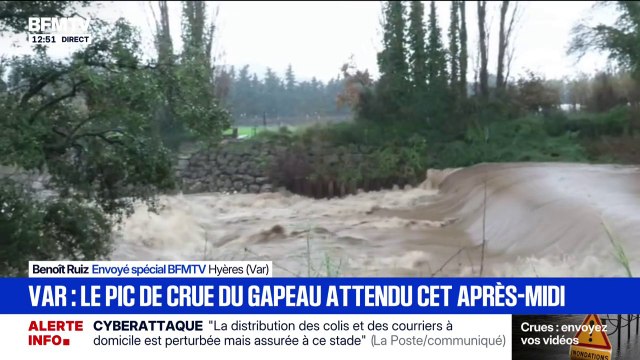 Var: le pic de crue du Gapeau attendu cet après-midi