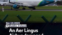 An Aer Lingus Airbus damaged by a hard landing