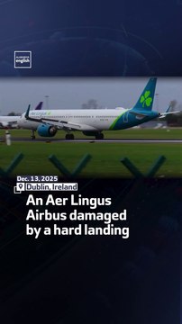 An Aer Lingus Airbus damaged by a hard landing