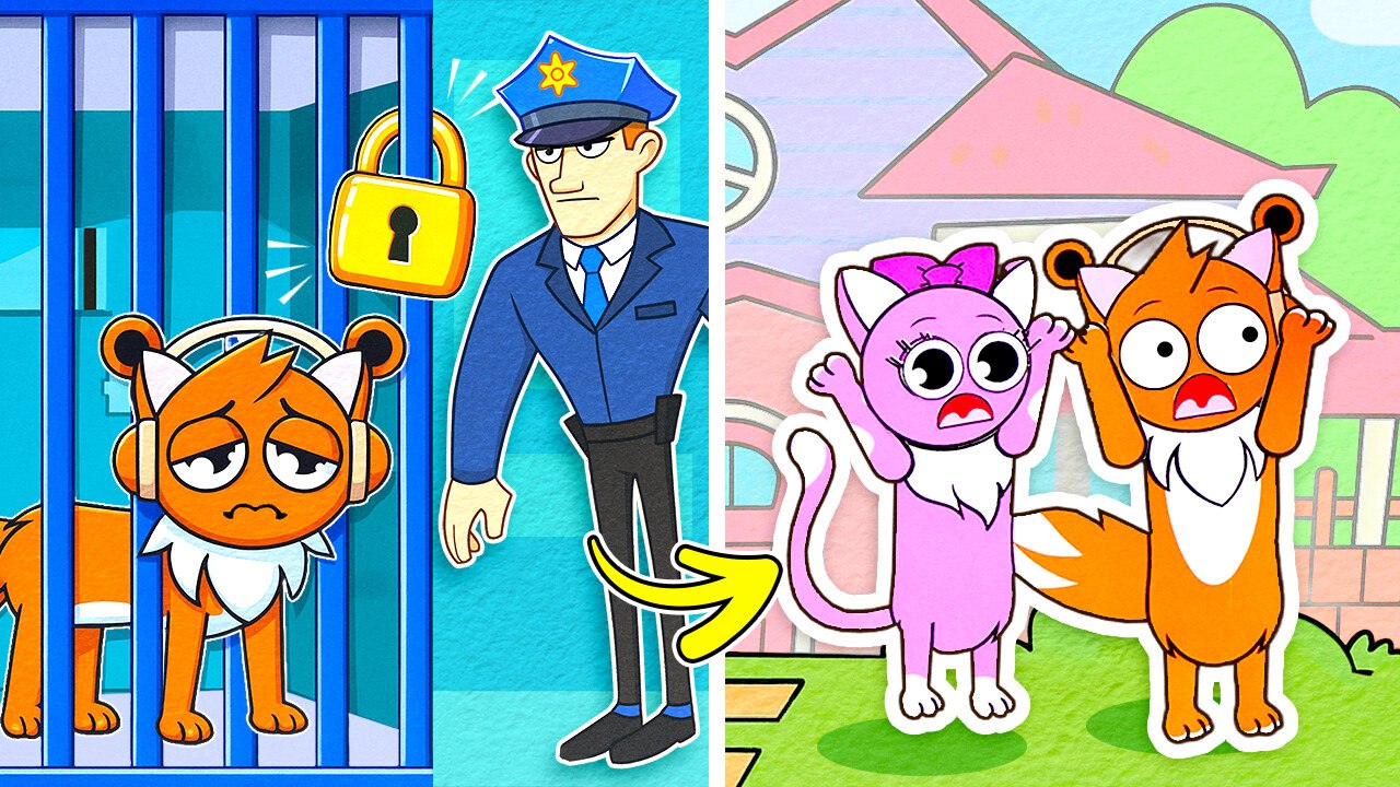 Sprunki Cat Jailbreak! 🐱✨DIY Paper Jail Gamebook Madness! 📖🔥
