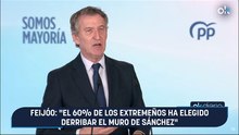 Feijóo: "El 60% de los extremeños ha elegido derribar el muro de Sánchez"