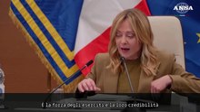 Meloni: "La forza degli eserciti e' lo strumento piu' efficace contro le guerre"