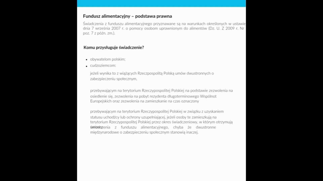 Wideo-poradnik nt. funduszu alimentacyjnego cz. I
