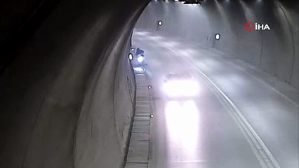 Tünelde Korku Dolu Anlar: Takla Attı, Ayağa Kalkıp Yoluna Devam Etti