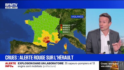 Pluie-inondation et crues: l'Hérault est placé en vigilance rouge