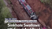 Sinkhole Swallows UK Canal And Boats