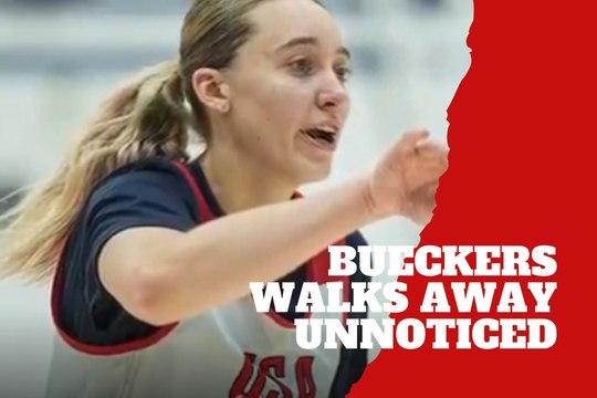 Paige Bueckers casually drills a half court shot and walks away unnoticed