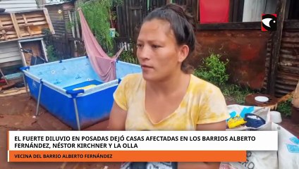 El fuerte diluvio en Posadas dejó casas afectadas en los barrios Alberto Fernández y Néstor Kirchner