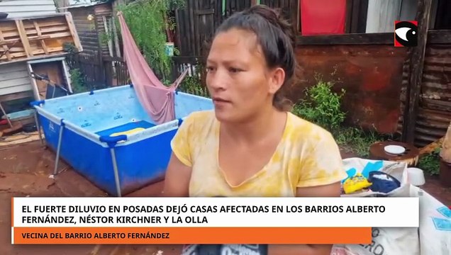 El fuerte diluvio en Posadas dejó casas afectadas en los barrios Alberto Fernández y Néstor Kirchner