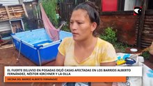 El fuerte diluvio en Posadas dejó casas afectadas en los barrios Alberto Fernández y Néstor Kirchner