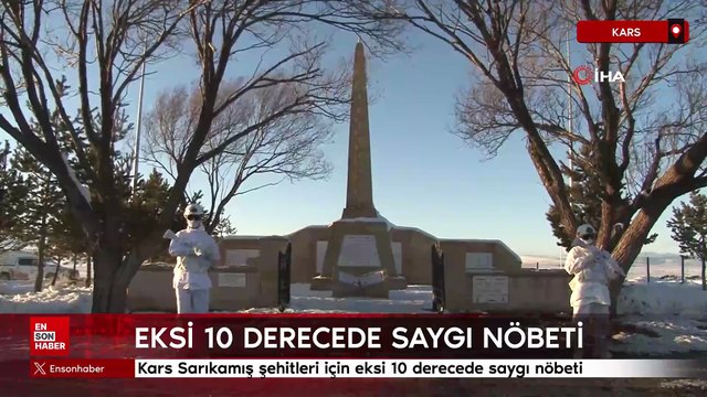 Kars Sarıkamış şehitleri için eksi 10 derecede saygı nöbeti