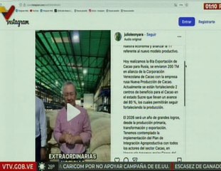 Ministro Julio León Heredia: Se enviaron 200 toneladas métricas de cacao a Rusia